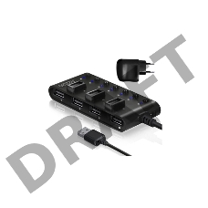 Контроллер HUB GR-487UAB Ginzzu USB 2.0 7 port + adapter