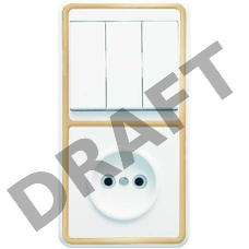 Блок БКВР-039 Бэлла (3-кл. выкл. + розетка) зол. Кунцево 5840