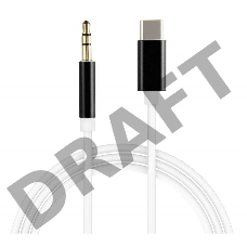 Кабель аудио Greenconnect TypeC - AUX jack 3,5mm, ультрагибкий, белый, черный, GCR-52329