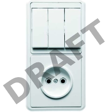 Блок БКВР-039 Бэлла (3-кл. выкл. + розетка) Кунцево 5839