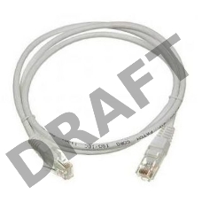 Патч-корд TWT UTP кат.5e, с заливными колпачками, 0.3 м, серый