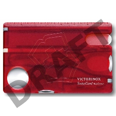 Швейцарская карта Victorinox SwissCard Nailcare (0.7240.T) красный полупрозначный коробка подарочная