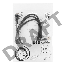 Кабель USB 2.0 Pro Cablexpert CCP-mUSB2-AMBM-1M, AM/microBM 5P, 1м, экран, черный, пакет