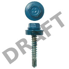 Саморезы СКД кровельные, RAL 5009 небесно-голубой, 29 х 4.8 мм, 2 500 шт, для деревянной обрешетки, ЗУБР