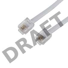 Телефонный шнур, удлинитель RJ-11(6P-4C), длина 20 метров, белый REXANT