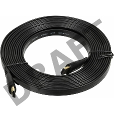 Кабель аудио-видео High Speed ver.1.4 Flat HDMI (m)/HDMI (m) 5м. Позолоченные контакты черный