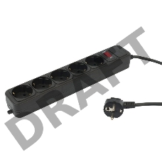 Сетевой фильтр PC Pet AP01006-3-BK 3м (5 розеток) черный