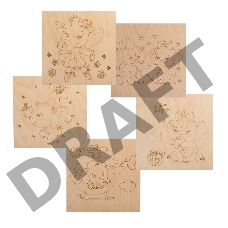 Доски для выжигания REXANT, «Слонята», 150х150 мм, 5 шт., пакет