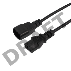 Шнур сетевой, евроразъем C13 - евроразъем C14, кабель 3x0,75 мм², длина 1,5 метра (PE пакет) REXANT