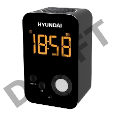 Радиобудильник Hyundai H-RCL300 черный LCD подсв:оранжевая часы:цифровые FM