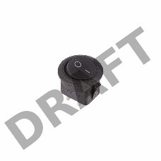 Выключатель клавишный круглый 250V 6А (2с) ON-OFF черный  REXANT