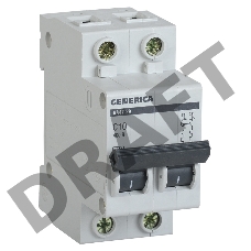 Выключатель автоматический модульный 2п С ВА47-29 10А 4.5кА GENERICA ИЭК MVA25-2-010-C