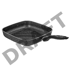 Сковорода-гриль литая Великие Реки Жар-26КГ квадратная, классическая каменная черная 26*26см