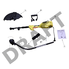 Триммер CHAMPION ET1003A  1000Вт 35см верхний двиг., изогнутая разъемная штанга 3.9кг