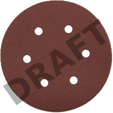 Круг шлифовальный ЗУБР 35566-150-320  МАСТЕР велкро 6отверстий P320 150мм 5шт.