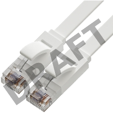 Патч-корд Greenconnect PROF плоский прямой 5.0m, UTP медь кат.6, белый, 30 AWG, ethernet high speed 10 Гбит/с, RJ45, T568B, GCR-51794 Greenconnect Патч-корд PROF плоский прямой 5.0m, UTP медь кат.6, белый, 30 AWG, ethernet high speed 10 Гбит/с, RJ45, T568