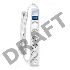 Фильтр-удлинитель Power Cube 5,0 м 6 розеток (белый) 16А/3,5кВт