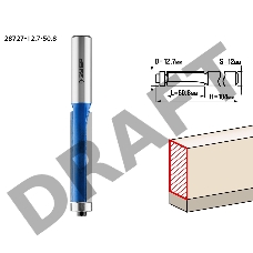 Фреза ЗУБР 28727-12.7-50.8  кромочная с нижним подшипником d= 12.7мм дл.-50.8мм хв.-12мм d-12.7мм