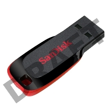 Флеш Диск Sandisk 64Gb Cruzer Blade SDCZ50-064G-B35 USB2.0 черный/красный