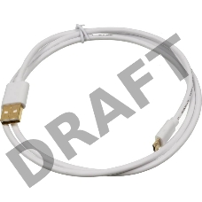 Кабель USB2.0 2A Square USB A (m)/micro USB  B (m) 1м Позолоченные контакты