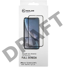 Защитное стекло для экрана Redline черный для Apple iPhone 12 mini антиблик. 1шт. (УТ000021878)