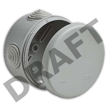 Рувинил 67025 Тусо.Коробка расп. для о/п, D = 80мм, Н = 50мм, 4ввода, IP55  (св.-серая)