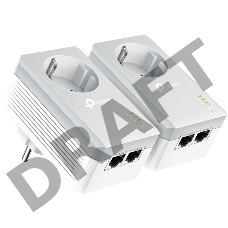 Сетевой адаптер TP-Link TL-PA4020PKIT Сетевое оборудование / PowerLine /  Ethernet adapter / TP-Link / TL-PA4020PKIT / 500Mbps, 2 Ethernet порта, розетка, 2 шт в упаковке, 100Mbps Fast Ethernet, HomePlug AV