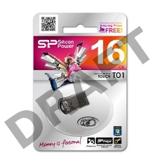 Флеш Диск Silicon Power 16Gb Touch T01 SP016GBUF2T01V1K USB2.0 черный/серебристый