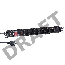 Блок розеток горизонтальный ExeGate ServerPro PDU-19H606 Al-6S-EU2-SW-O, 19