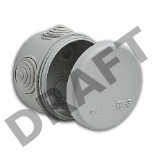 Рувинил 67020 Тусо.Коробка расп. для о/п, D = 70мм, Н = 50мм,  4ввода, IP55  (св.-серая)