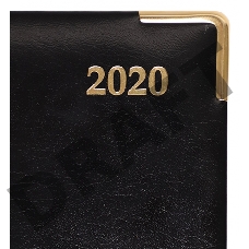 Ежедневник Letts LEXICON A5 недатир. искусст. кожа белые страницы позолоч. срез метал. уголки черный