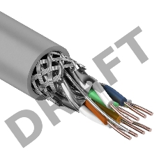 Кабель витая пара Rexant SF/FTP, категория 7, 4 x 2 x 0,57 мм, PVC, внутреннний, серый, 305м