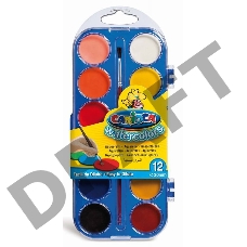 Краски акварельные Carioca KO040/A 12цв. кисть пл.кор.