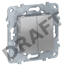 Выключатель 2-кл. UNICA NEW (сх.5) алюм. SchE NU521130