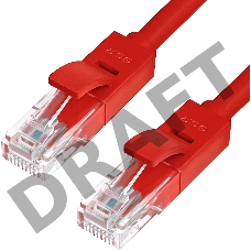 Патч-корд Greenconnect Патч-корд UTP прямой 1 m AWG24 кат.5е,  RJ45,  медь, литой (Красный), пластик пакет (GCR-LNC04-1.0m)