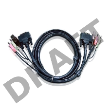 Кабель KVM USB(тип А Male)+DVI-D(Male)2хАудио(Male) (-) USB(тип B Male)+DVI-D(Male)+2хАудио(Male) 3м., черный. CABLE DVI/USB B/MC.SP-DVI/USB A  3M
