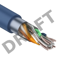 Кабель Rexant витая пара, F/UTP, категория 6, 4 x 2 x 0,57 мм, PVC, внутренний, синий, 305м
