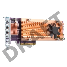 Плата расширения QNAP QM2-4P-384 Quad M.2 PCIe NVMe SSD expansion card; supports up to four M.2 2280 formfactor M.2 PCIe (Gen3 x4) SSDs; PCIe Gen3 x8 host interface; Low-profile bracket pre-loaded, Low-profile flat and Full-height are bundled