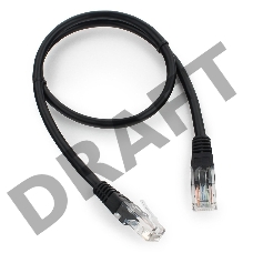 Патч-корд UTP Cablexpert кат.5e, 0.5м, литой, многожильный (черный)