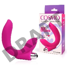 Розовый U-образный вибромассажер Сosmo - 19 см.