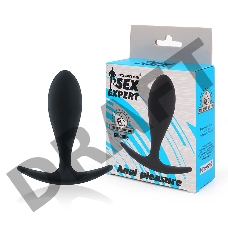 Черная силиконовая анальная пробка - 9,5 см.