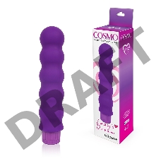 Фиолетовый силиконовый вибратор-елочка Cosmo - 15 см.