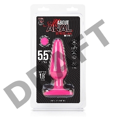 Розовый плаг из силикона - 14 см.