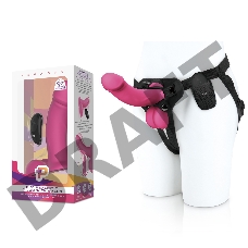 Розовый вибратор-реалистик на трусиках с кольцом - 17,8 см.