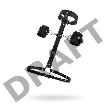 Сбруя для фиксации шеи и рук Pecado BDSM, натуральная кожа, черная