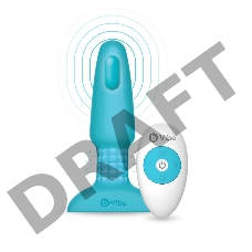 Голубая вибропробка с ротацией шариков RIMMING REMOTE CONTROL PLUG TEAL - 15,2 см.