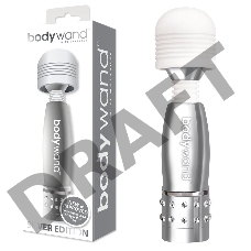 Серебристый жезловый мини-вибратор с кристаллами Mini Massager Silver Edition