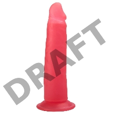 Розовый фаллоимитатор на подошве в виде присоски - 16,5 см.