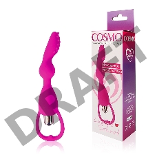 Розовый фантазийный вибратор с колечком-ограничителем - 14 см.