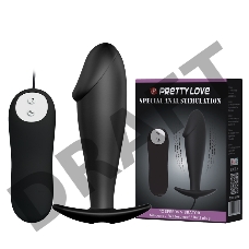 Анальный вибромассажер с пультом управления 12 ф-ций